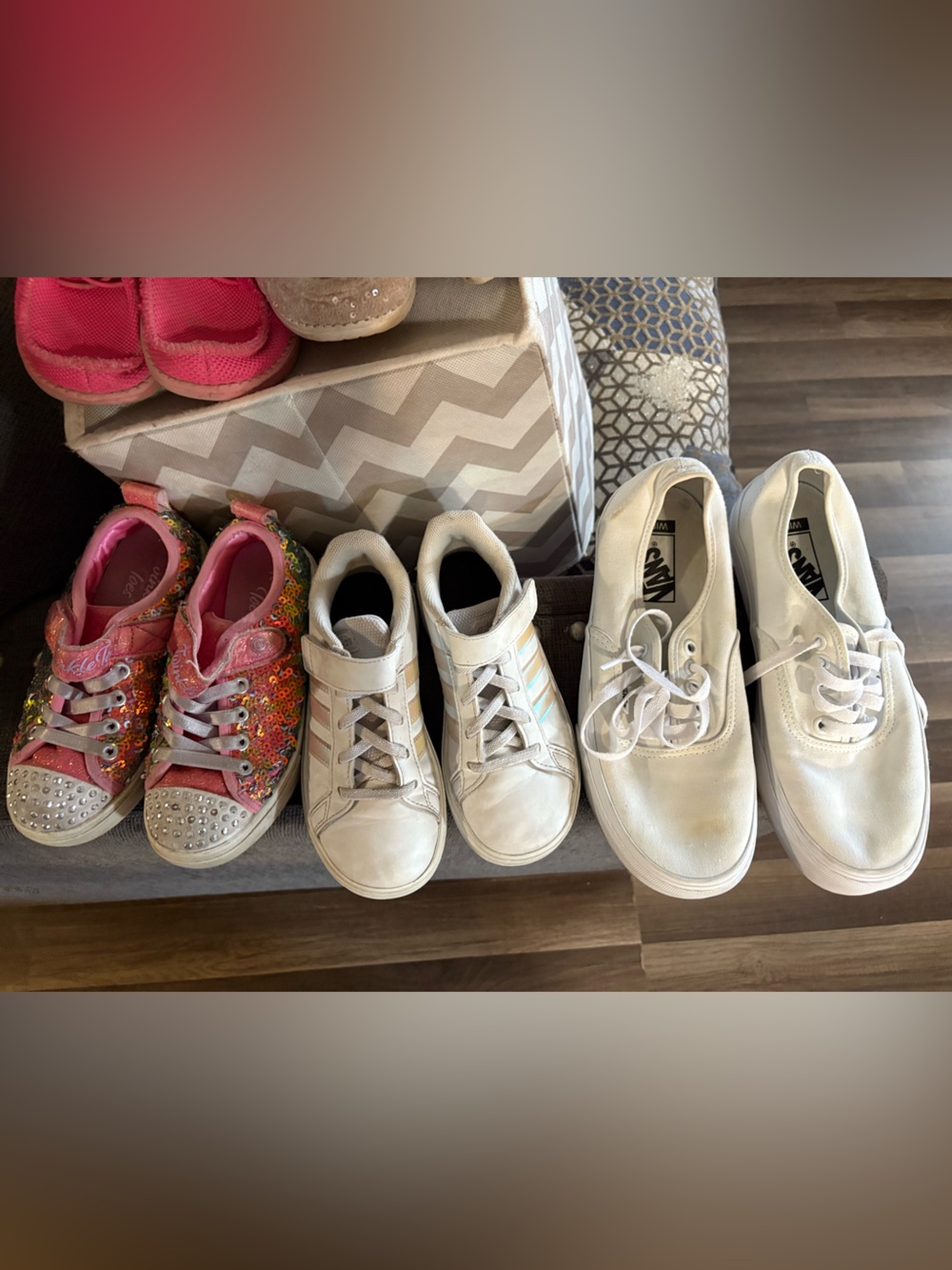 Vans Kids White Low-Top Lace-Up Sneakers